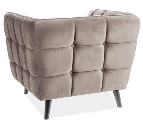 Кресло SIGNAL CASTELLO 1 Velvet Bluvel 28 бежевый/венге