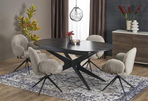 Стол обеденный HALMAR SANDRO черный/черный 180-240/100