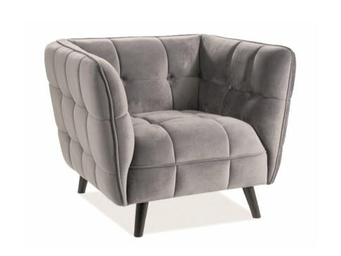 Кресло SIGNAL CASTELLO 1 Velvet Bluvel 14 серый/венге