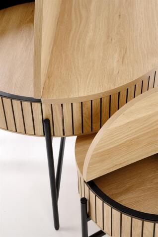 Комплект HALMAR DANTE (2 стола журнальных) натуральный/черный