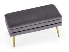 Скамья HALMAR VELVA серый/золотой