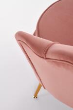 Кресло HALMAR AMORINITO светло-розовый/золотой