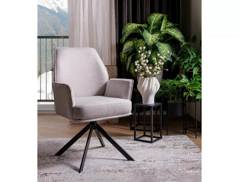 Стул SIGNAL HUGO Brego 22 светло-бежевый/черный, поворотный