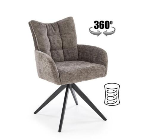 Стул HALMAR K540 серый/черный, поворотный