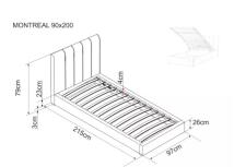 Кровать SIGNAL MONTREAL Velvet Bluvel 28 бежевый, 90/200