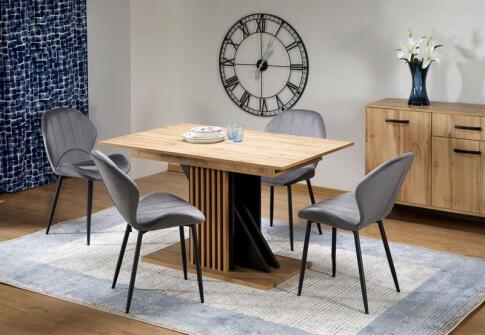 Стол обеденный HALMAR FABIANO дуб вотан/черный 135-175/85