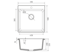 Кухонная мойка GRANFEST URBAN UR-351 черный