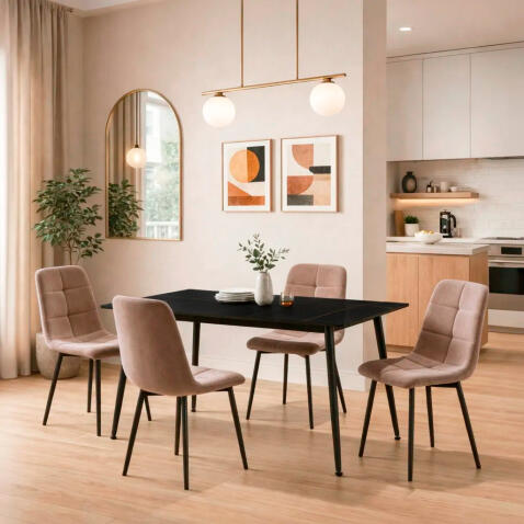 Стол обеденный SIGNAL RION черный/черный 130/70