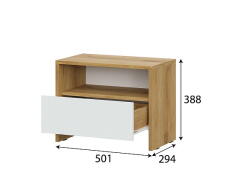 Тумба прикроватная NN Мебель (МС Дольче К) Дуб Золотой/Белый