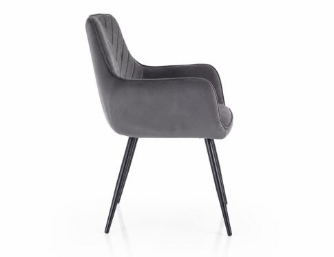 Стул SIGNAL FIG Velvet Bluvel 14 темно-серый/черный