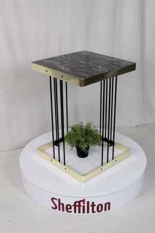 Стол журнальный Sheffilton SHT-CT16 артикул SHT-СТЖ4 темный мрамор/латунь/черный