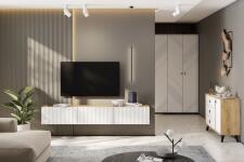 Тумба NN Мебель (МС Байкал К) Дуб Золотой/Белый матовый