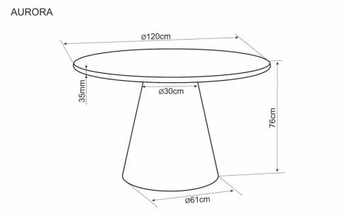 Стол обеденный SIGNAL AURORA экрю 120