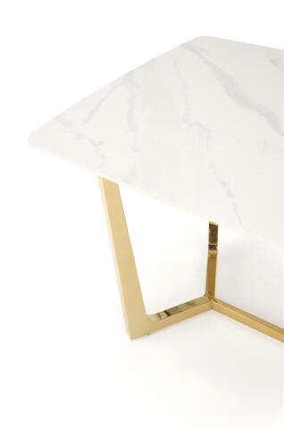 Стол обеденный HALMAR CLEMENTE белый мрамор/золотой 160/90