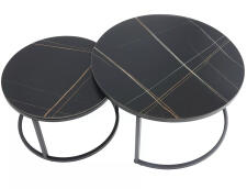 Комплект SIGNAL FERRANTE D (2 стола журнальных) черный мрамор/черный мат Комплект SIGNAL FERRANTE D (2 стола журнальных) черный мрамор/черный мат