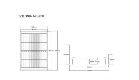 Кровать SIGNAL BOLONIA белый, 140/200