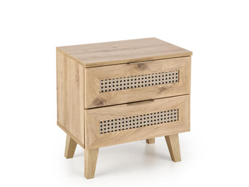 Тумба прикроватная HALMAR BORNEO SN-1 дуб артизан/черный