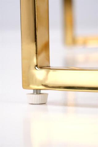 Комплект HALMAR MERCURY 3 (2 стола журнальных) белый мрамор/золотой