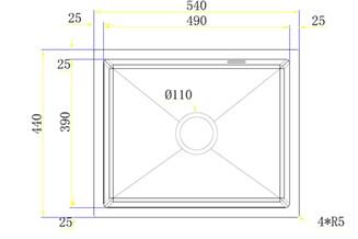 Кухонная мойка из нержавейки BLANTEK LS-5444B Nano black (+500B40B1)