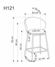 Стул барный HALMAR H121 бежевый/черный
