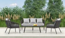 Комплект HALMAR ROCCA (софа + 2 кресла + стол журнальный), темно-серый/светло-серый