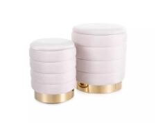 Комплект SIGNAL BRITTA Velvet (2 пуфа) светло-бежевый