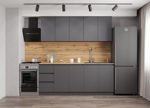 Кухонный гарнитур ДСВ Мори (2,0 м) Графит