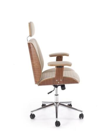 Кресло компьютерное HALMAR TIMBER бежевый/орех