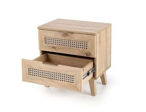 Тумба прикроватная HALMAR BORNEO SN-1 дуб артизан/черный