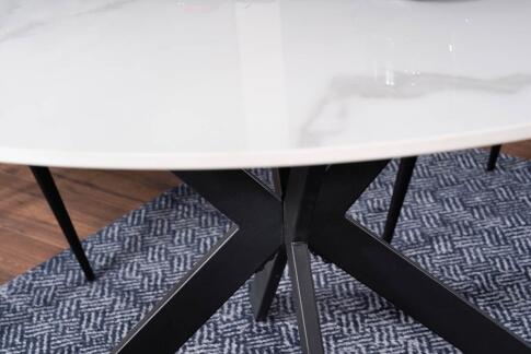 Стол обеденный SIGNAL TALIA белый/черный 120