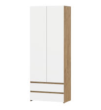 Шкаф NN Мебель (МС Некст К) Дуб Золотой/Белый, двухстворчатый с ящиками