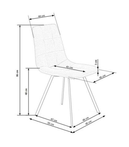 Стул HALMAR K402 серый/черный