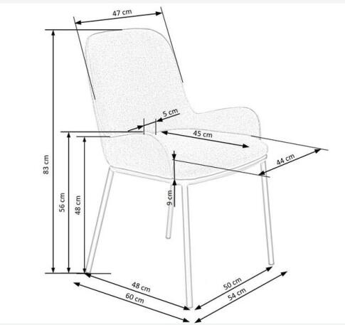 Стул HALMAR K481 серый/черный