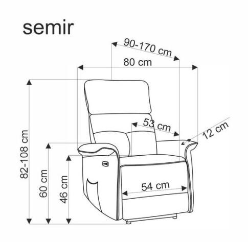 Кресло HALMAR SEMIR раскладное, бежевый