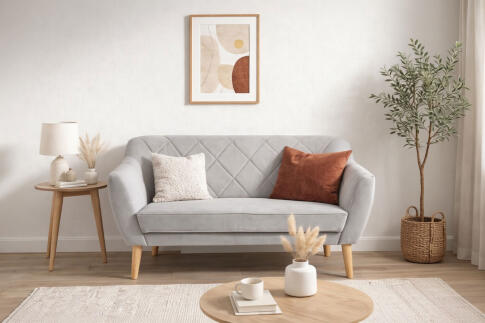 Диван SIGNAL KARO 2 Velvet Bluvel 03 светло-серый/бук