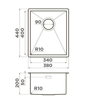 Кухонная мойка из нержавейки Omoikiri Taki 38-U/IF-GB графит