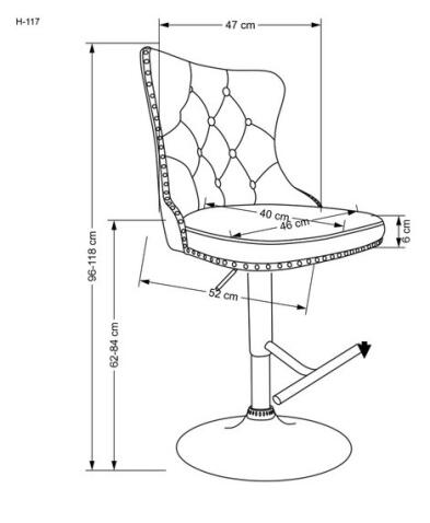 Стул барный HALMAR H117 темно-зеленый