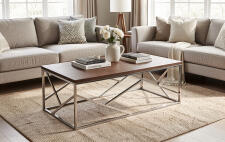 Стол журнальный SIGNAL ESCADA A орех/серебряный, 120/60/40