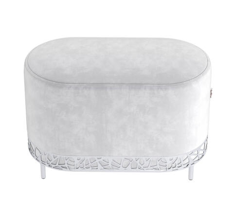 Банкетка Sheffilton SHT-B21-1 серое облако/хром лак