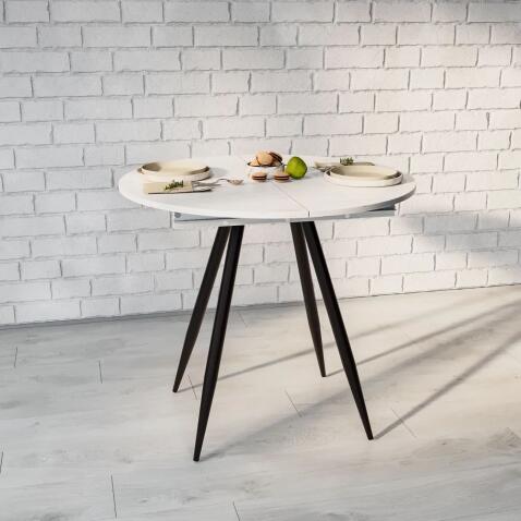 Стол ВВР Элип Дуб крафт белый/черный конус, ЛДСП