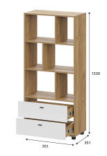 Стеллаж SV-МЕБЕЛЬ (МС Милан К) Дуб Золотой/Белый Матовый