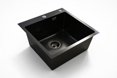 Кухонная мойка из нержавейки BLANTEK LS-5050STB Stone texture black