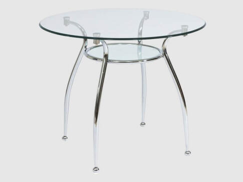 Стол обеденный SIGNAL FINEZJA A прозрачный/хром 90