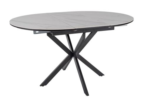 Стол обеденный SIGNAL GASTON Ceramic белый/черный 100-135/100