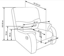 Кресло HALMAR JEFF раскладное, коричневый