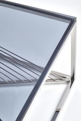 Стол журнальный HALMAR INFINITY дымчатый/хром, 120/60/45