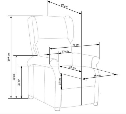 Кресло HALMAR AGUSTIN 2 раскладное, серый