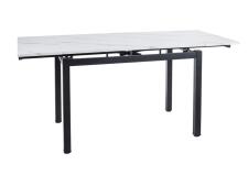 Стол обеденный SIGNAL GD017 белый мрамор/черный мат 110-170/74