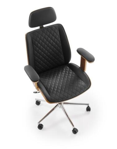 Кресло компьютерное HALMAR TIMBER черный/орех