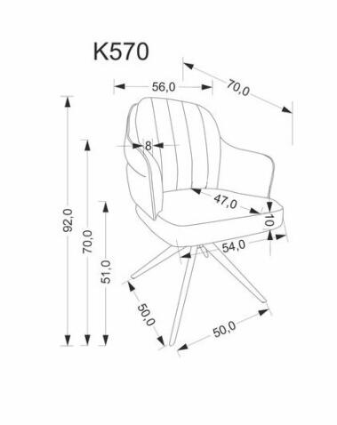Стул HALMAR K570 серый/черный, поворотный
